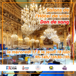 Don de sang à L'Hôtel de ville le 17 et le 18 juin 9h-14h/15h30-19h